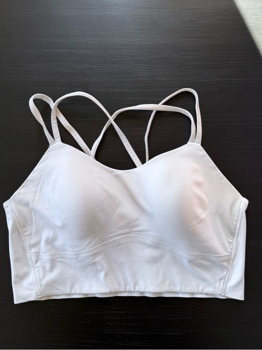 lululemon athletica White Strappy Longline Sports Bralette